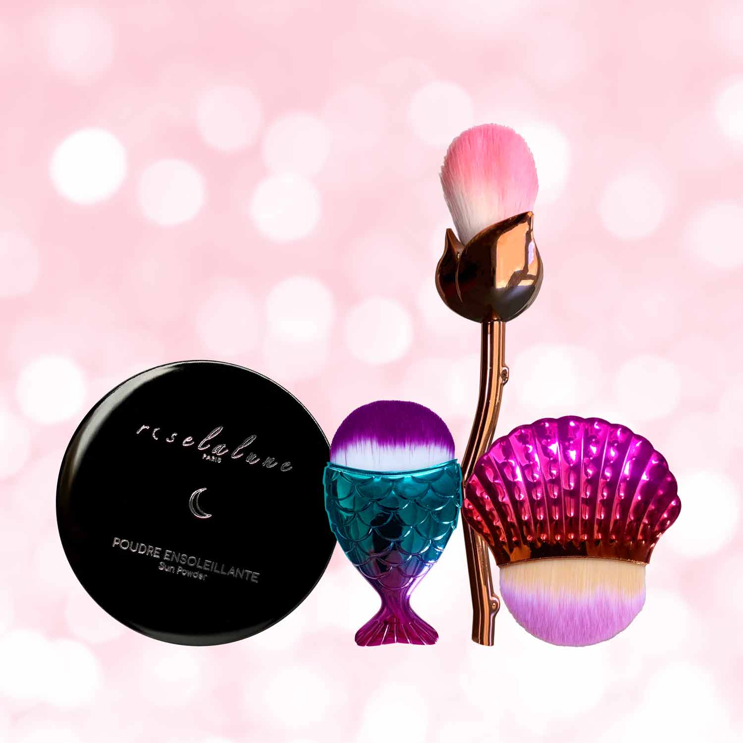 Coffret Cadeau Maquillage - Poudre Bronzante et 3 Pinceaux - Image 3