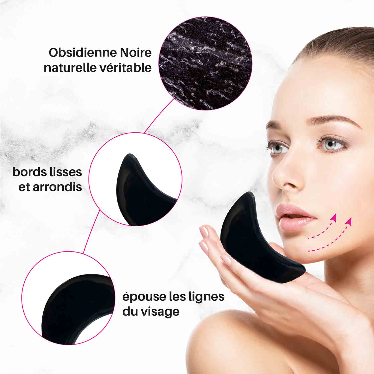 Gua Sha Obsidienne noire - Visage et Corps - Image 4